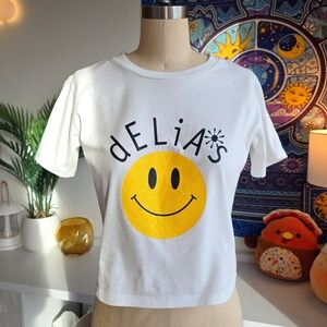 dELiA*s Glitter Smiley Face Lil Looney Baby Tee Dolls Kill Graphic Print